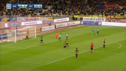 0-2 Το γκολ του Μπεργκ - ΑΕΚ 0-2 Παναθηναϊκός  [HD]