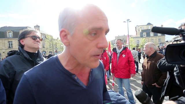 Réaction de Philippe Poutou en fin de manifestation anti-FN