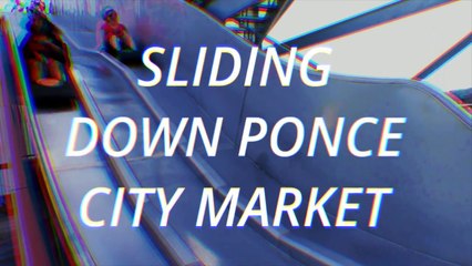 Sliding down Ponce City Market at Skyline Atlanta