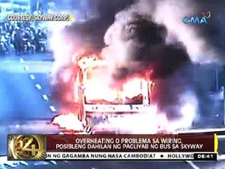 24 Oras: Bus sa Coastal Road, sumabog ang gulong at nagliyab