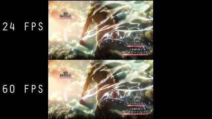 Attack on Titan S02 Opening 24 vs 60 FPS
