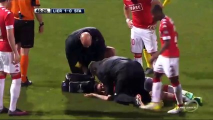 Benito Raman Hard Injury - Lierse 1-0 Standard de Liege 02.04.2017 (HD)