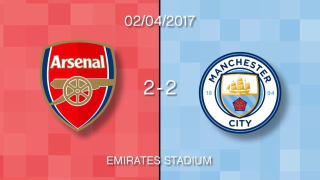Arsenal 2-2 Manchester City in words and numbers