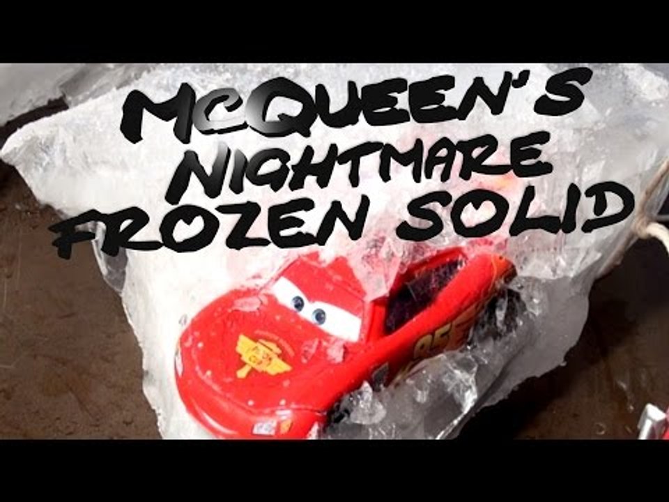Lightning McQueen Cars 3 Nightmare Frozen in a Block of Ice by Cars 2 Lemons with Mater as Spy Mater