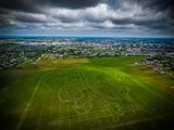 Crop Sprayer Paints Massive Coat of Arms on Lithuanian Field