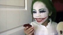 Joker Girl's GROSS RAT TONGUE! Maleficent Funny Messy Candy KINDER Surprise Eggs Kids Toys and Jo