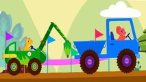 Dinosaur Cartoons For Children, Dinosaur Digger, Dump Truck For Kids