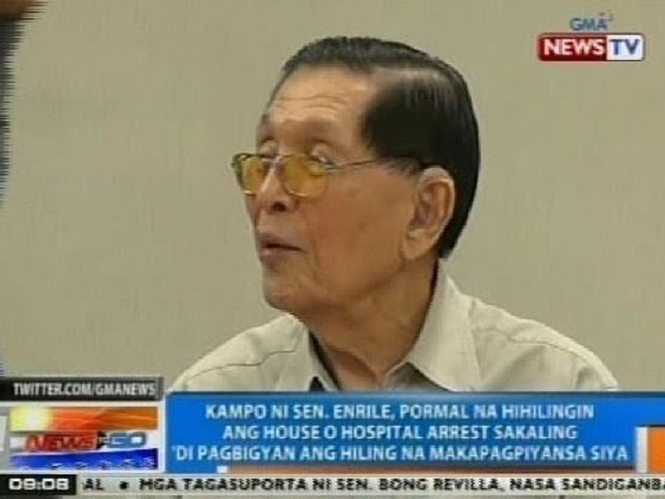 NTG: Enrile, hihilingin ang house o hospital ar...