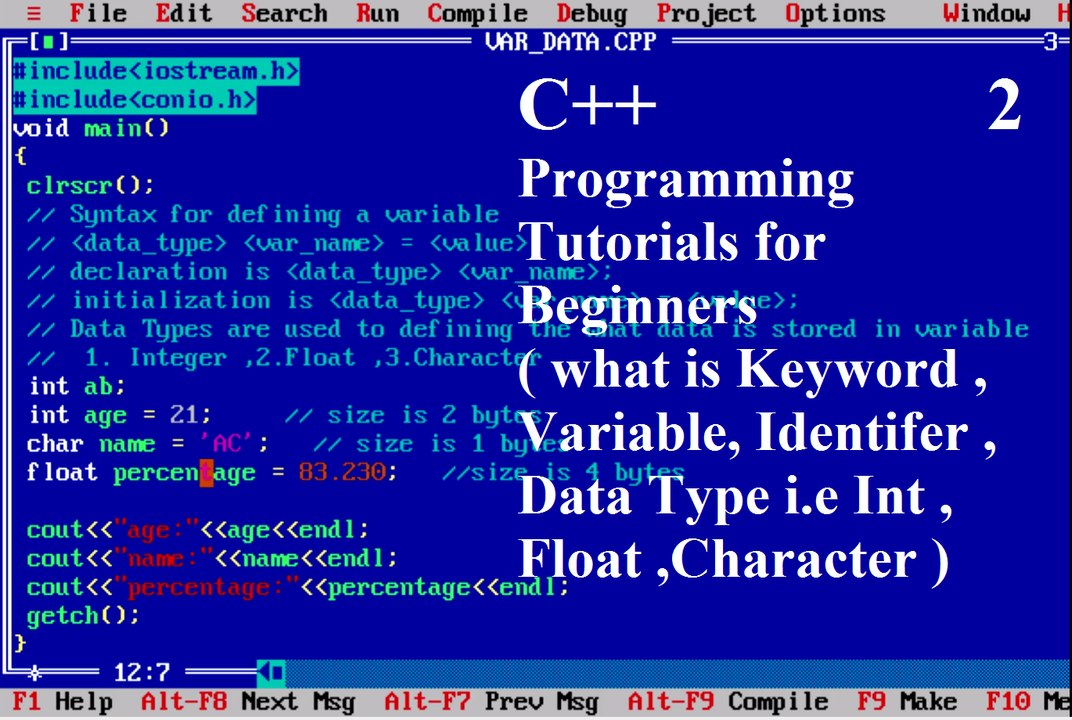 Keywords, Variables, Data Types in C++ : programming languages || Tushar Goel (Practically)
