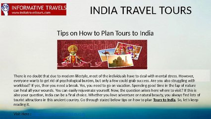 Tips on How to Plan Tours to India
