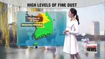 Warmer temperatures under high concentrations of fine dust