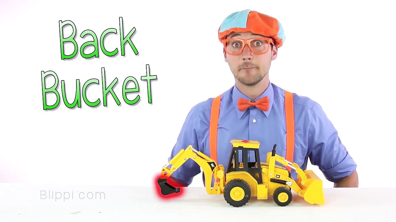 Backhoe for Children _ Blippi Toys fun Construction Vehicles