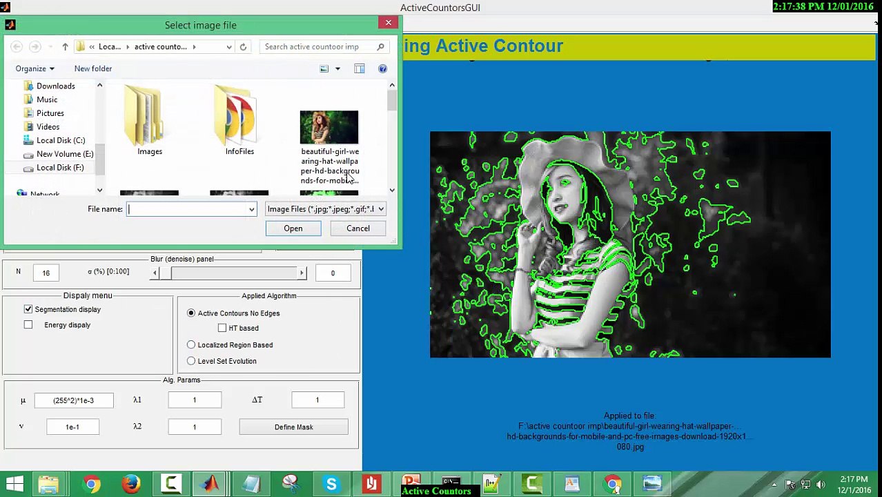 Image Segmentation using Active Counter | MATLAB
