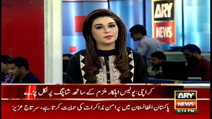 Police in Karachi taking prisoner back from court, stops for a shopping