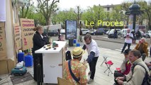 Attac Savoie repeint en blanc la BNP, pour dénoncer la politique d'évasion fiscale des banques françaises
