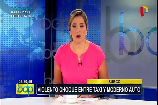 Surco: dos heridos deja aparatoso choque entre vehículos