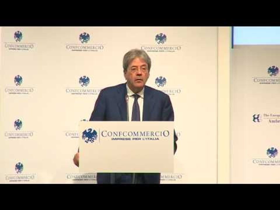Cernobbio - Intervento di Gentiloni al Forum di Confcommercio (01.04.17)