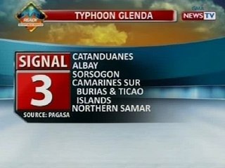 NTG: Storm signals, nakataas sa ilang lugar sa PHL dahil sa Bagyong Glenda