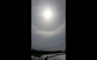 Crazy Halo and NIBIRU Planet visible today Canada April 3 2017