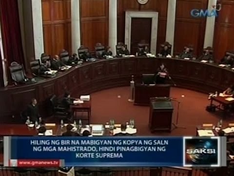 Hiling ng BIR na mabigyan ng kopya ng SALN ng mga mahistrado, hindi pinagbigyan ng Korte Suprema
