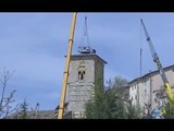 Campi Alto di Preci (PG) - Terremoto, copertura campanile chiesa S.Andrea (03.04.17)