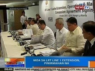 NTG: MOA sa LRT Line 1 extension, pinirmahan na
