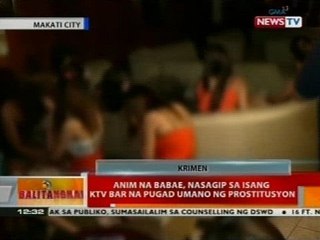 Anim na babae, nasagip sa isang KTV bar na pugad umano ng prostitusyon