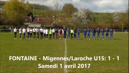 Match U15 Fontaine - Migennes/Laroche : 1 - 1