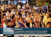 Paraguay: continúa protesta contra proyecto de ley de reelección