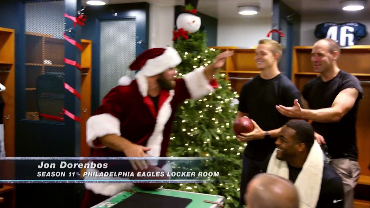 Jon Dorenbos Magician Performs Holiday Card Trick from Eagles' Locker Room America's Got Talent