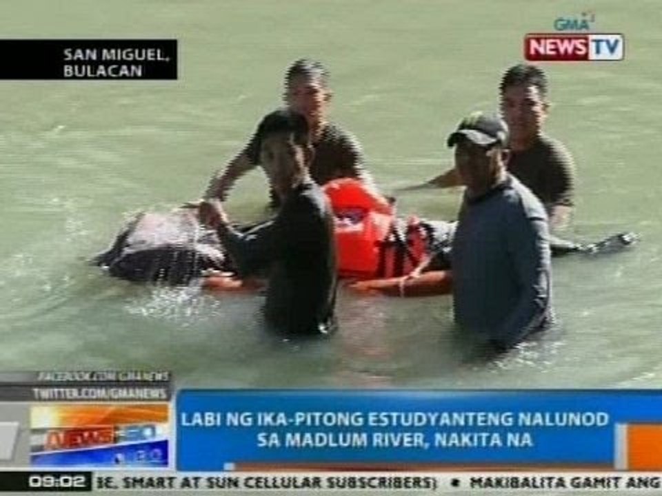 NTG: Labi ng ika-7 estudyanteng nalunod sa Madlum River, nakita na