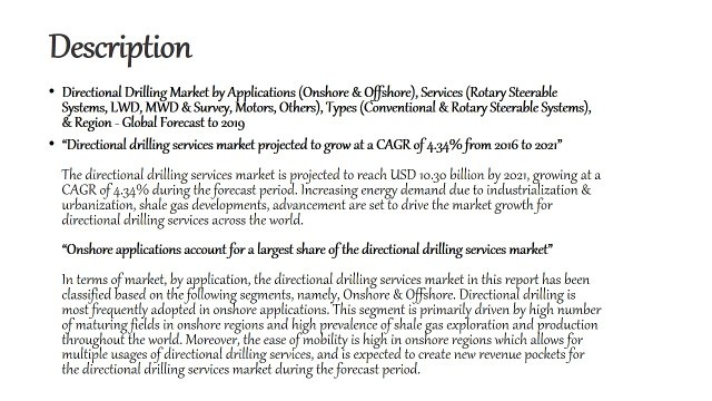 Directional Drilling Market by Applications - Global Forecast