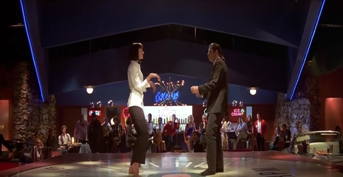 John Travolta y Uma Thurman en Pulp Fiction