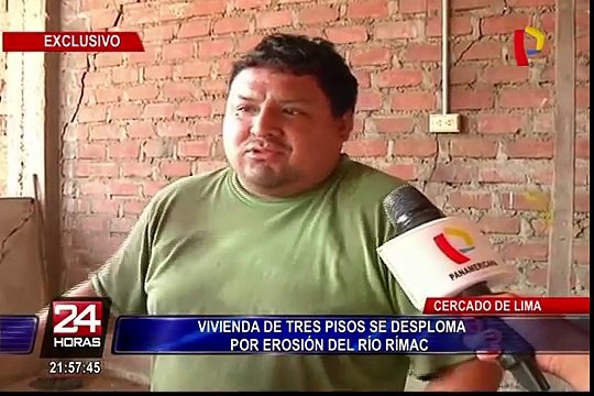 Cercado de Lima: vivienda de tres pisos se desploma por erosión del río Rímac