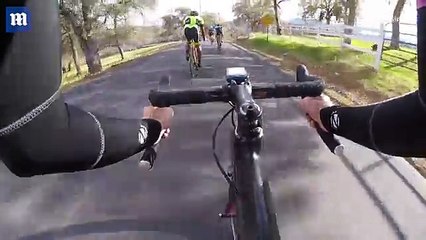 Cyclists' head-on collision with car in California _ Daily Mail Online