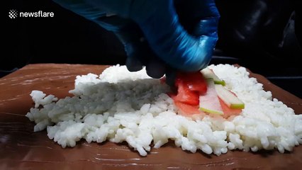 Chef creates sweet sushi for dessert