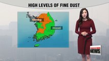 High concentration of fine dust will clear up with tomorrow's rain