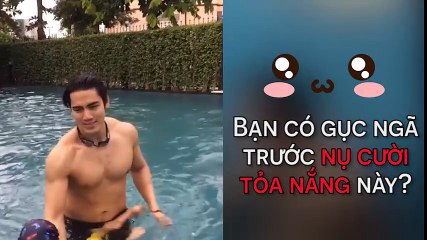 Cận cảnh chàng hot boy 6 múi dạy bơi