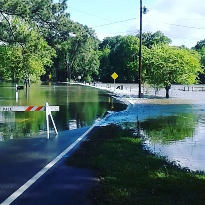 Flooding Swamps Roads in Rapides Parish, Louisiana