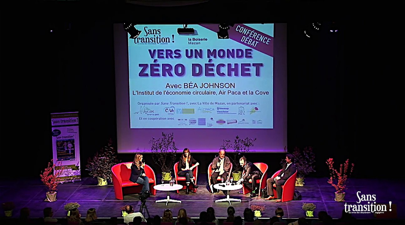 Table ronde Béa Johnson,Dominique Robin (Air Paca),Gérard Borgo (Cove), François-Michel Lambert (IEC) - Mazan, 2017