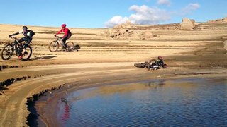 Mountain Biker Faceplants After Hitting Quicksand