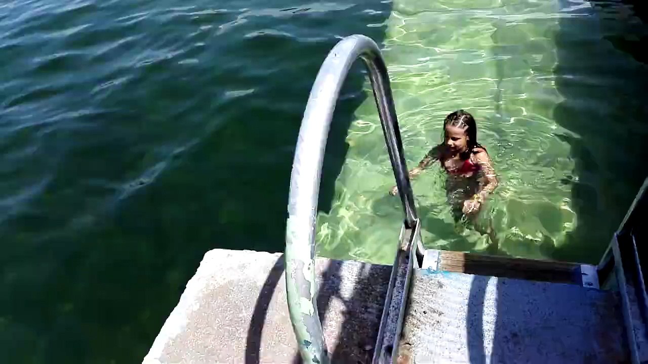 Δελφίνι μαθαίνει μπανιο σε κοριτσακι