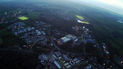 Testing return button on hudsan 502e at 300 metres height with views of canterbury city