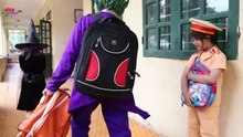 Frozen Elsa & Spiderman AT SCHOOL, Learn My Body! w_ Prank, Joker, Maleficent Teacher! Superhero fun-sO4
