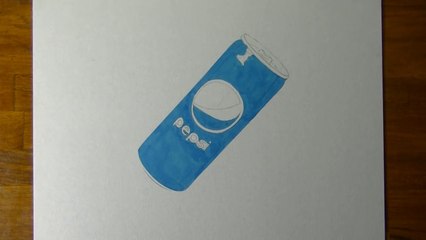 Drawing of a Pepsi can - How to draw 3D Art-WqBV-kif