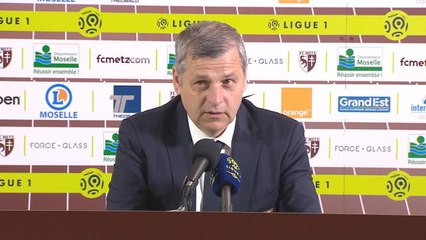 Ligue 1 - 16ème journée (match en retard) - Les réactions de B.Génésio et P.Hinschberger après Metz/OL