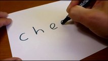 Very Easy ! How to turn words CHEESE into a Cartoon - Doodle art on paper for kids-RN