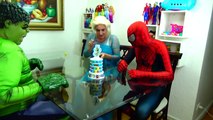 Spiderman Cooking Big Mac with Frozen Elsa & Hulk - Fun Superheroes Movie In Real Life-XYBwS
