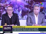 Ecuador: presidente electo Lenín Moreno ofrece rueda de prensa