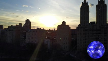 4K view of Central Park Sunset Time Lapse View from Drone (DJI Mavic Pro) (High Wind Stability Test)